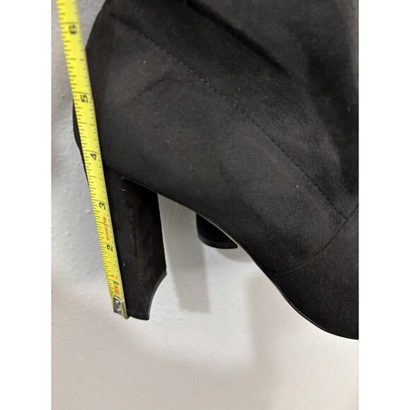 Aldo Over The Knee Sock Boots Black Women 9 Faux Suede Block Heel - Picture 10 of 15